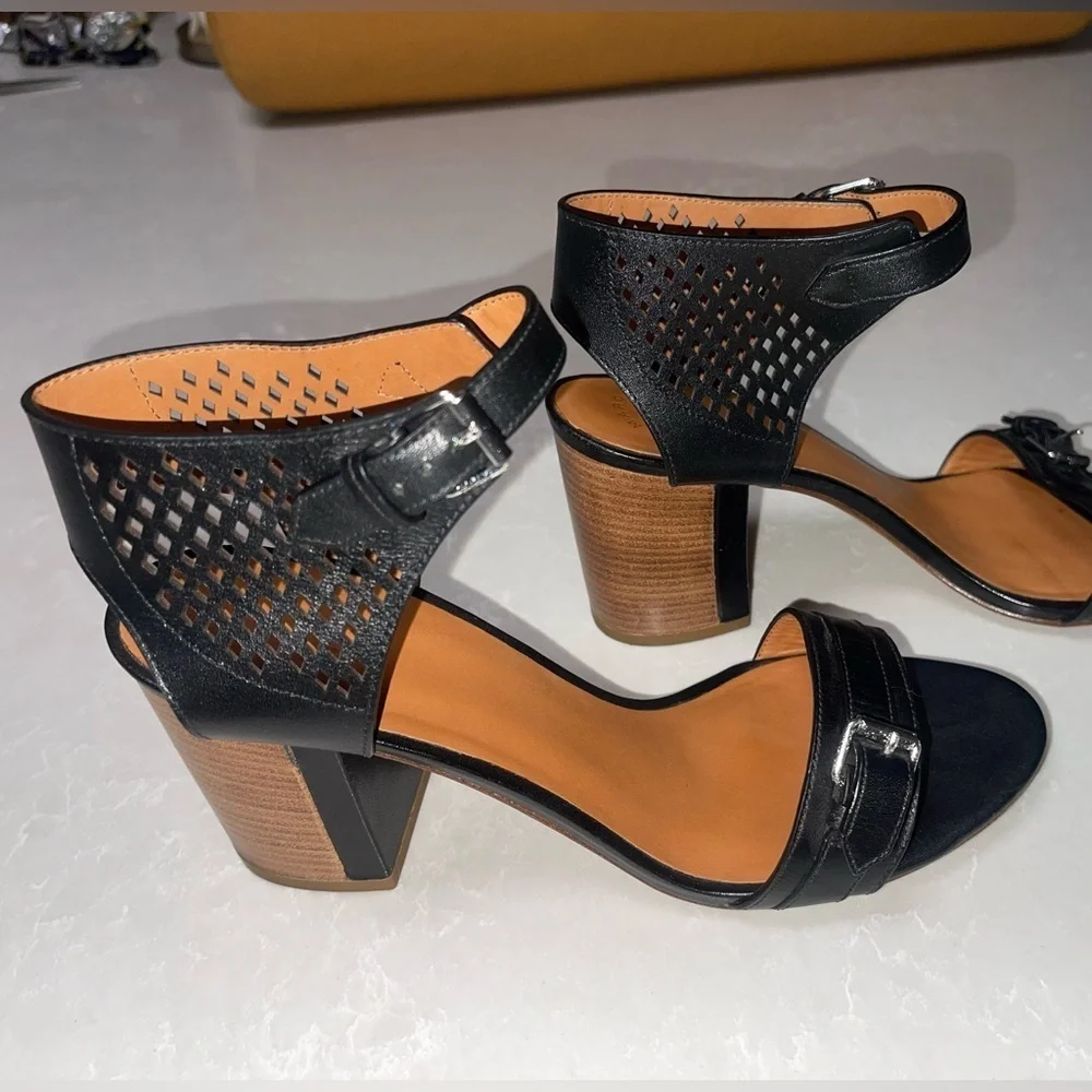 EUC Marc By Marc Jacobs Diamonds Black Leather Heeled Sandals